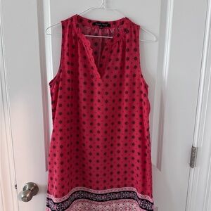 Sweet Rain Sleeveless Red Orange Floral Dress - size S 6-8